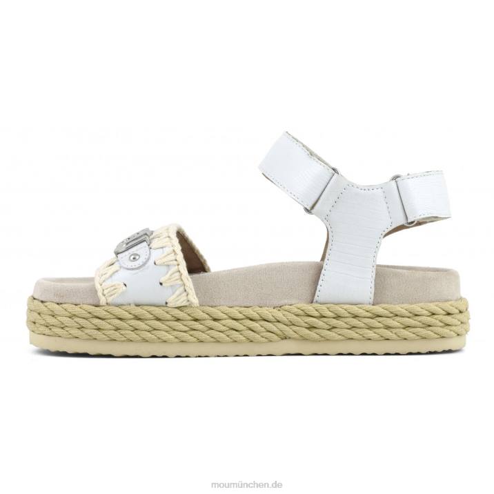 Seil-Bio-Sandalenriemen Frauen 0V6X136 Eidechse weiß Mou