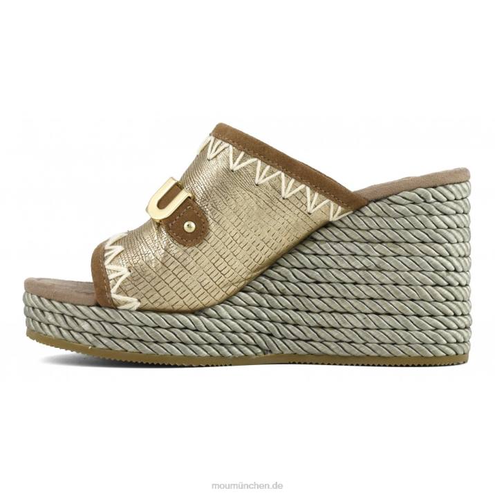 Seilkeil Frauen 0V6X208 metallisches Eidechsengold Mou