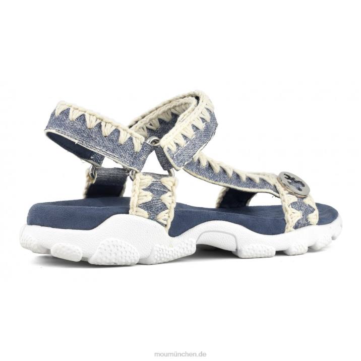 Sport-Sandalen-Rückenriemen Frauen 0V6X201 Leder gewaschener Denim Mou