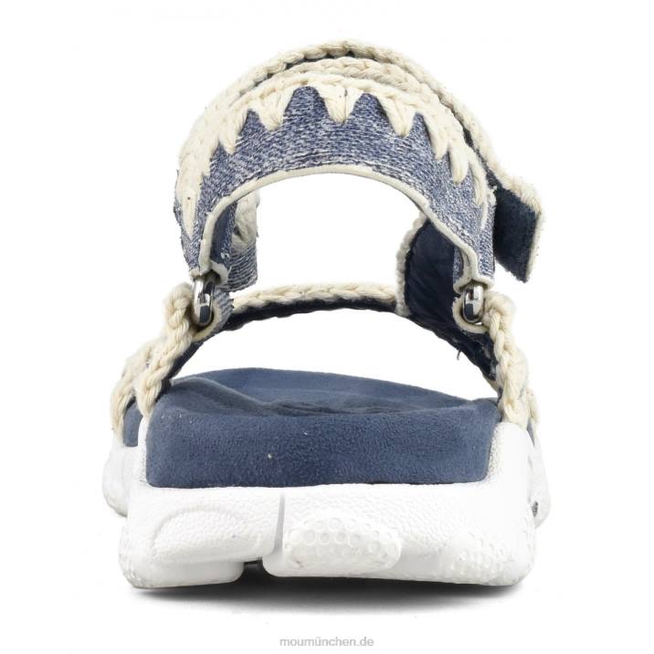 Sport-Sandalen-Rückenriemen Frauen 0V6X201 Leder gewaschener Denim Mou