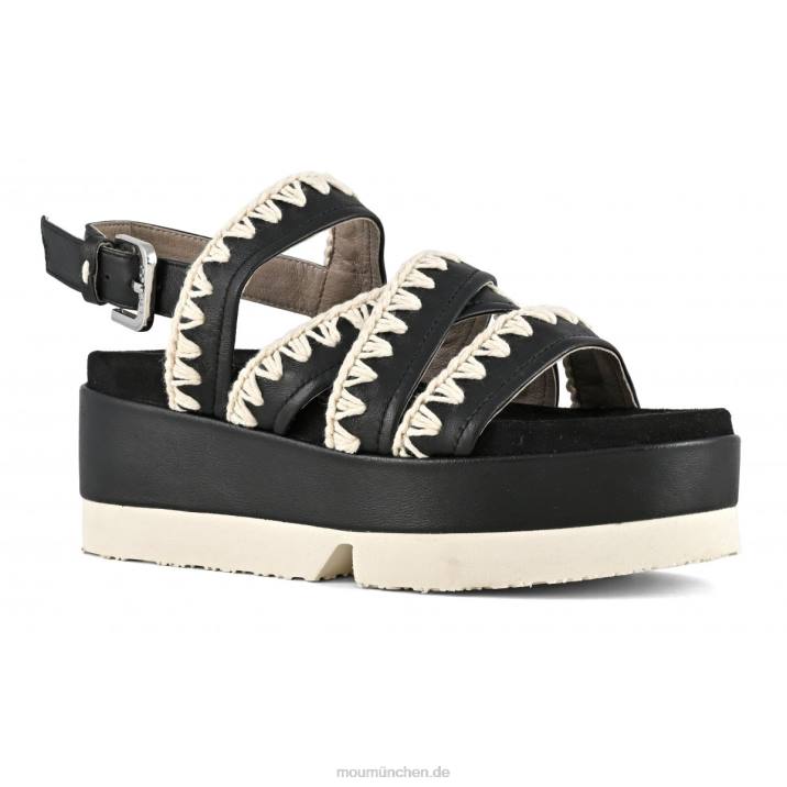 japanische Flachform Frauen 0V6X183 Schwarz-Weiss Mou