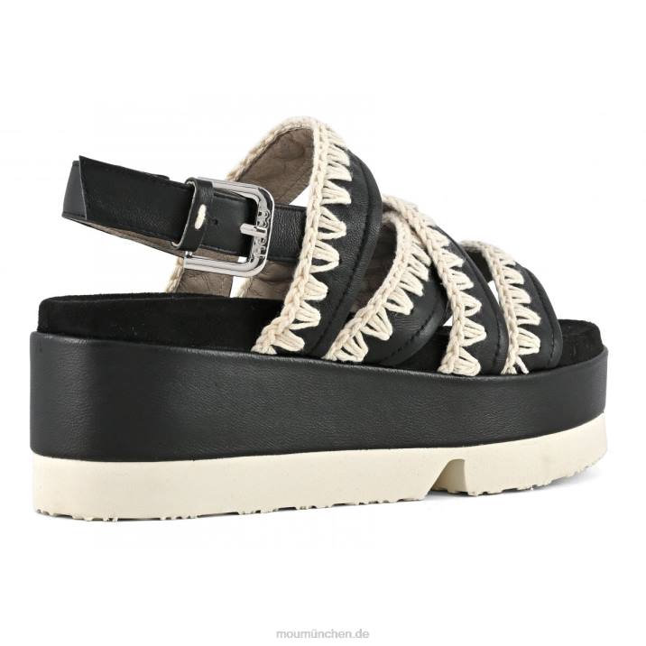 japanische Flachform Frauen 0V6X183 Schwarz-Weiss Mou