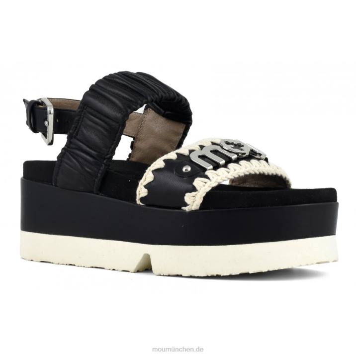 japanisches Obermaterial mit zwei Bändern Frauen 0V6X186 Schwarz-Weiss Mou