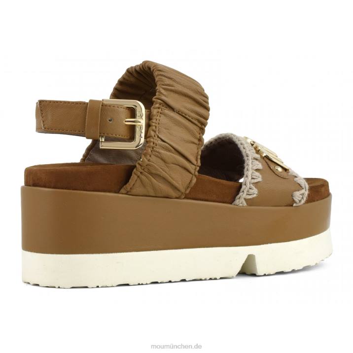 japanisches Obermaterial mit zwei Bändern Frauen 0V6X187 Cognac Mou