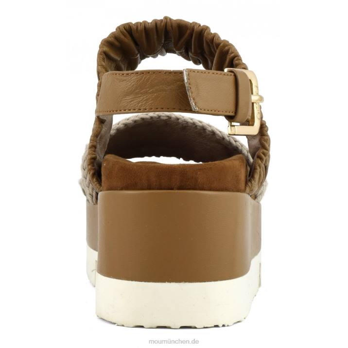 japanisches Obermaterial mit zwei Bändern Frauen 0V6X187 Cognac Mou