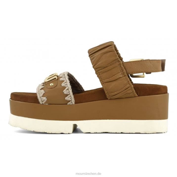 japanisches Obermaterial mit zwei Bändern Frauen 0V6X187 Cognac Mou