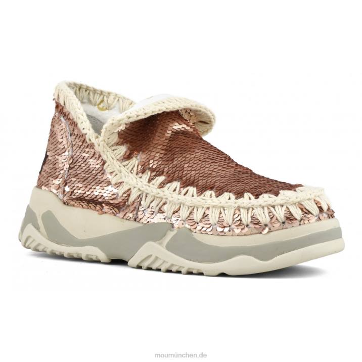 Eskimo-Sneaker mit Pailletten Frauen 0V6X72 Pailletten Roségold – Logo Gold Mou