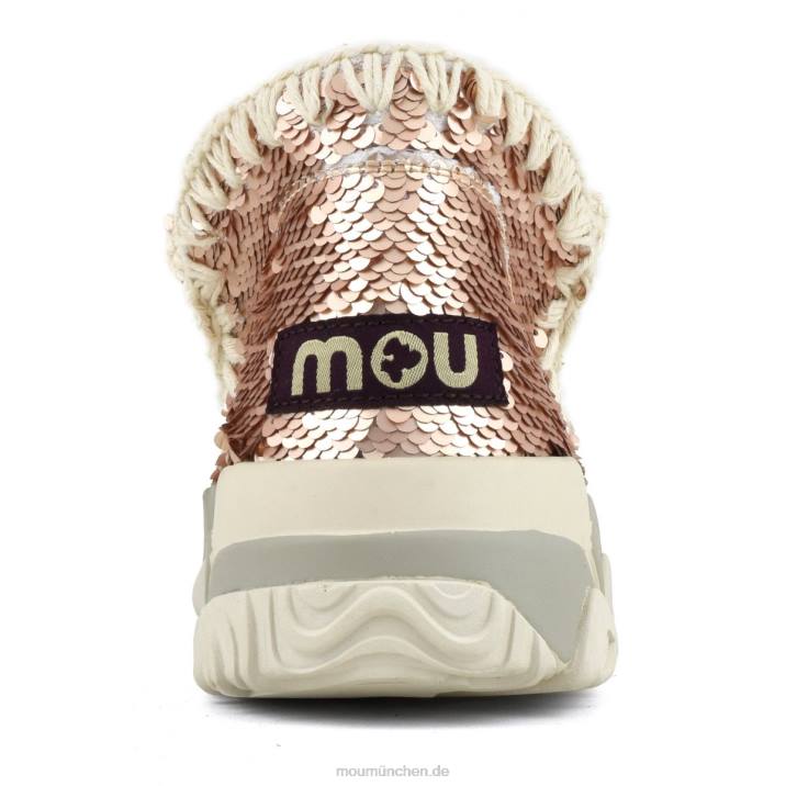 Eskimo-Sneaker mit Pailletten Frauen 0V6X72 Pailletten Roségold – Logo Gold Mou