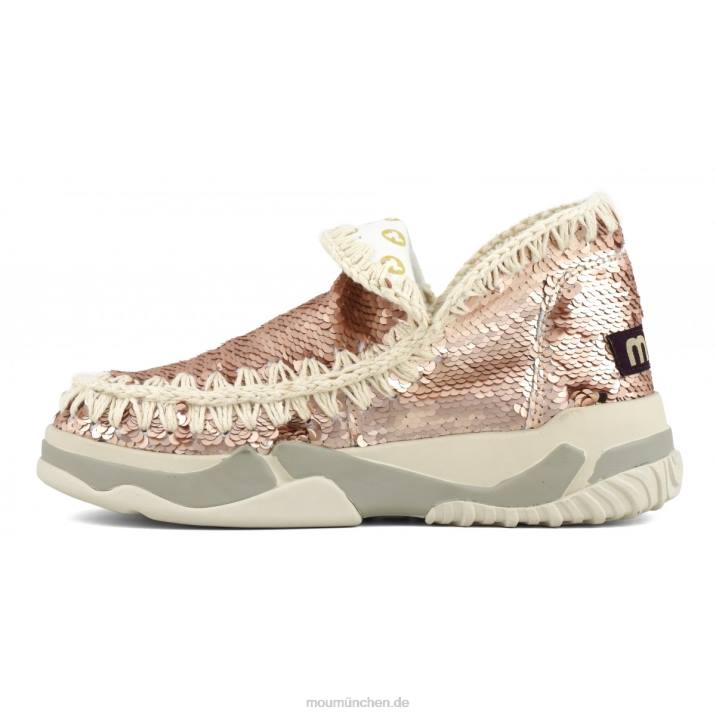 Eskimo-Sneaker mit Pailletten Frauen 0V6X72 Pailletten Roségold – Logo Gold Mou