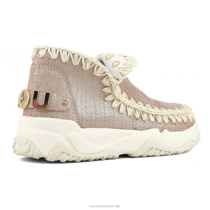 Eskimo Trainer Microglitter Frauen 0V6X75 Mikroglitter rosa braun Mou