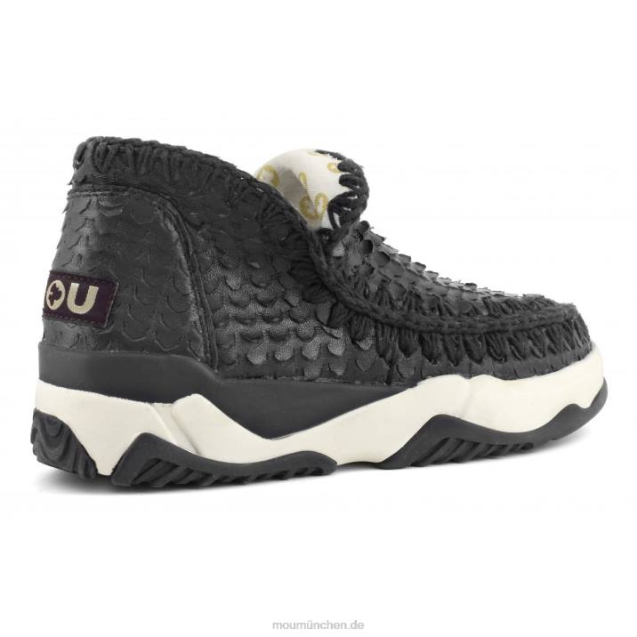 Eskimo-Trainer aus Spezialleder Frauen 0V6X64 Schuppen schneidet schwarz Mou