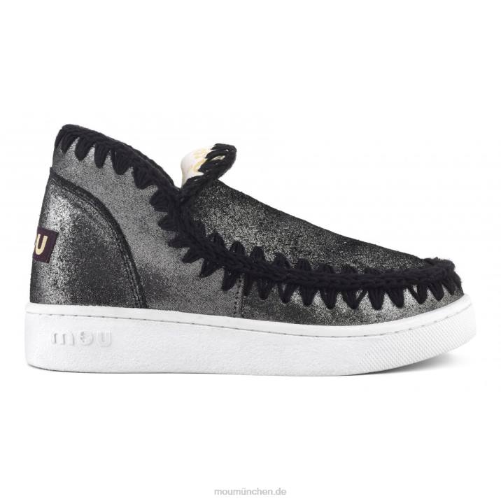 Sommer-Eskimo-Mikroglitter-Sneaker Frauen 0V6X10 Mikroglitter schwarz Mou