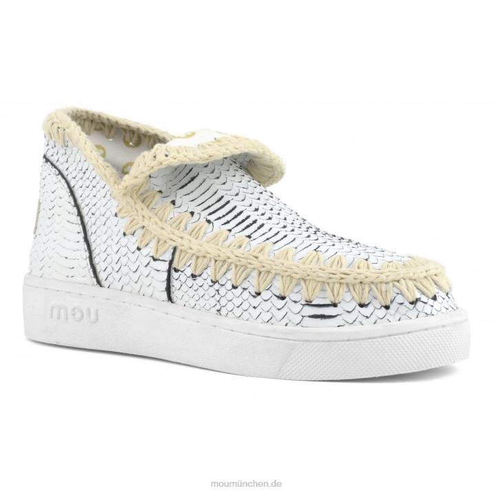 Sommer-Eskimo-Sneaker aus Leder Frauen 0V6X18 Weiss Mou