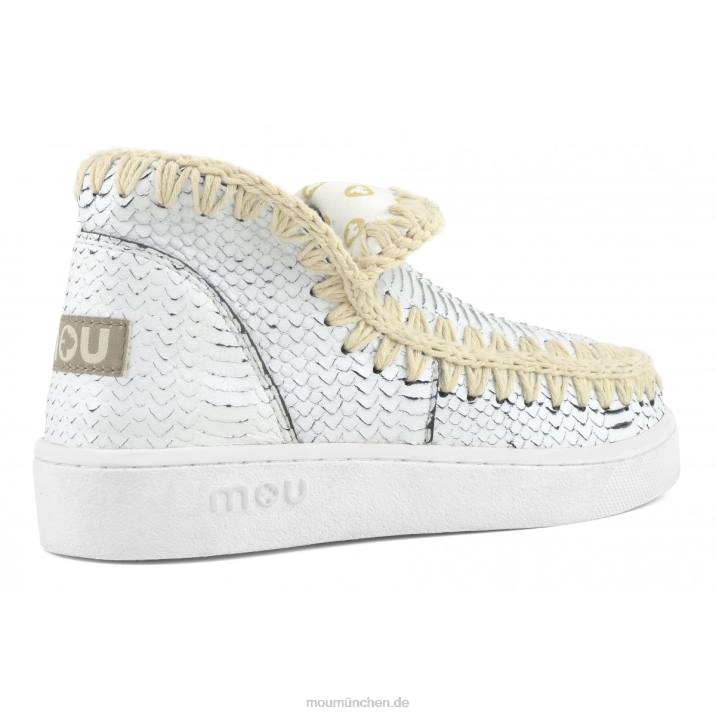 Sommer-Eskimo-Sneaker aus Leder Frauen 0V6X18 Weiss Mou