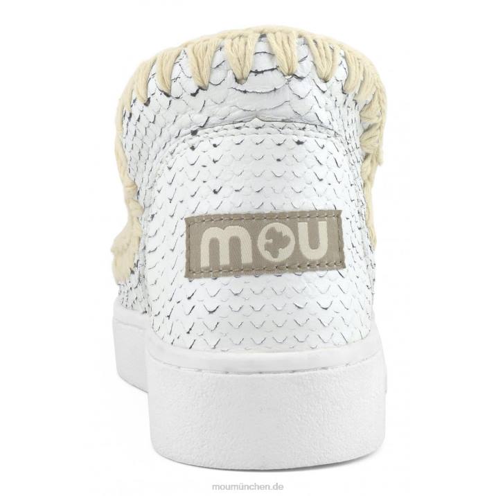 Sommer-Eskimo-Sneaker aus Leder Frauen 0V6X18 Weiss Mou