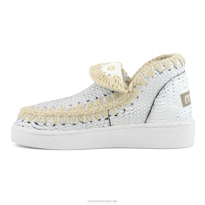 Sommer-Eskimo-Sneaker aus Leder Frauen 0V6X18 Weiss Mou