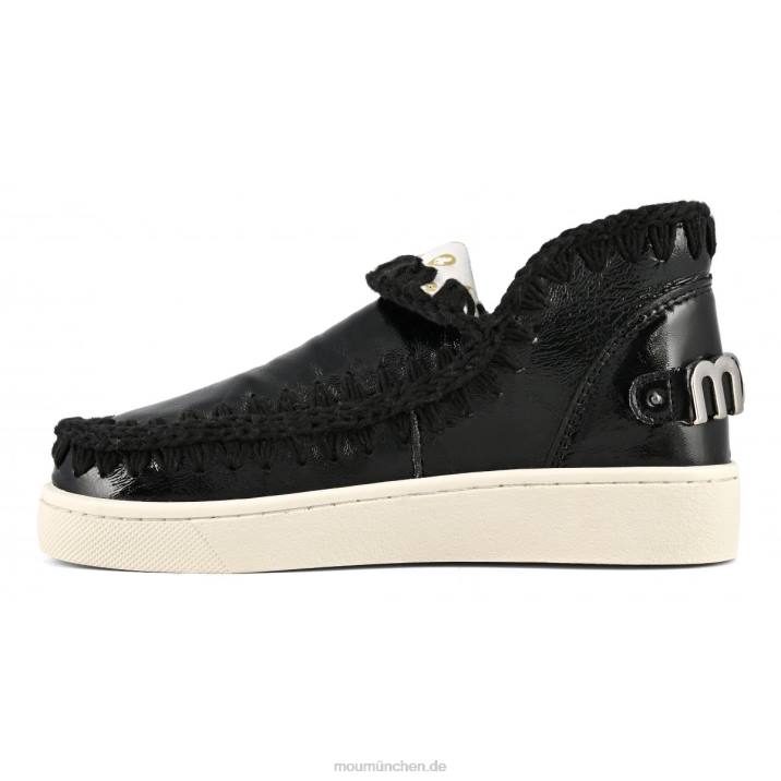 Sommer-Eskimo-Sneaker aus Leder Frauen 0V6X56 Lackschwarz Mou
