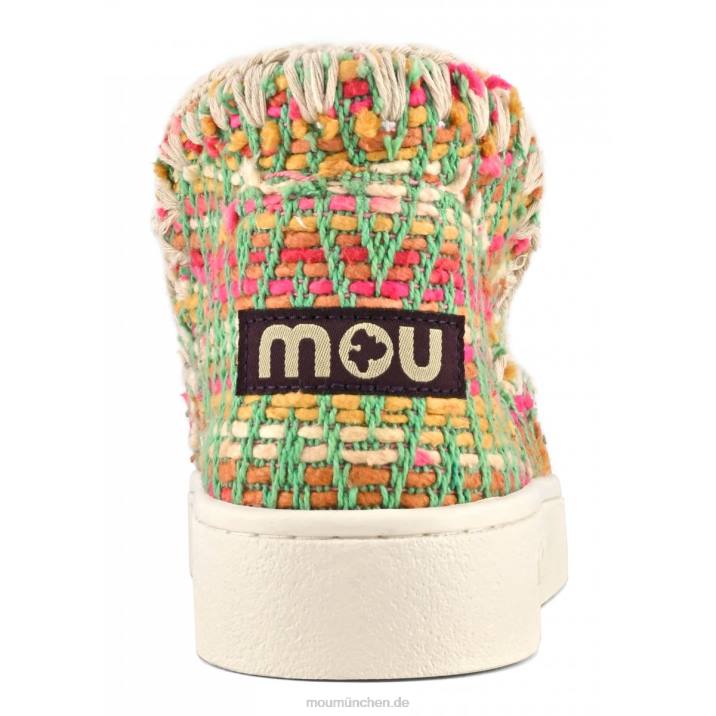 Sommer-Eskimo-Sneaker aus gewebtem Textil Frauen 0V6X3 grüne Mischung Mou