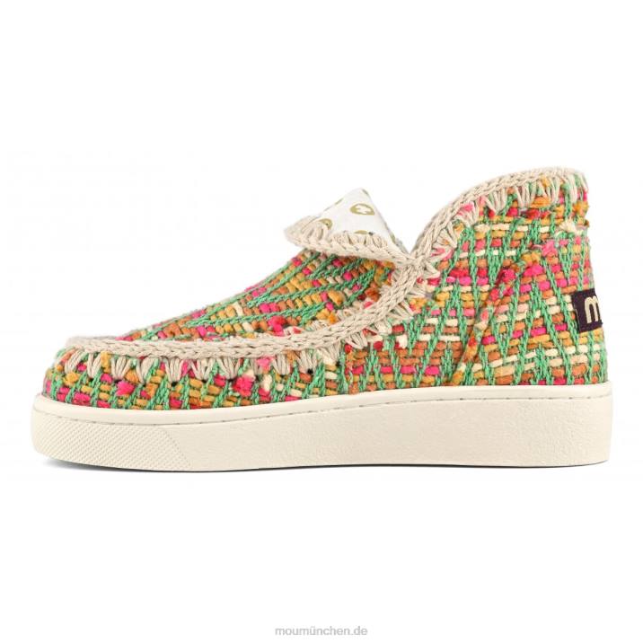 Sommer-Eskimo-Sneaker aus gewebtem Textil Frauen 0V6X3 grüne Mischung Mou