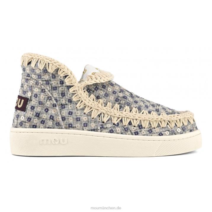 Sommer-Eskimo-Sneaker aus gewebtem Textil Frauen 0V6X5 Marine Mou