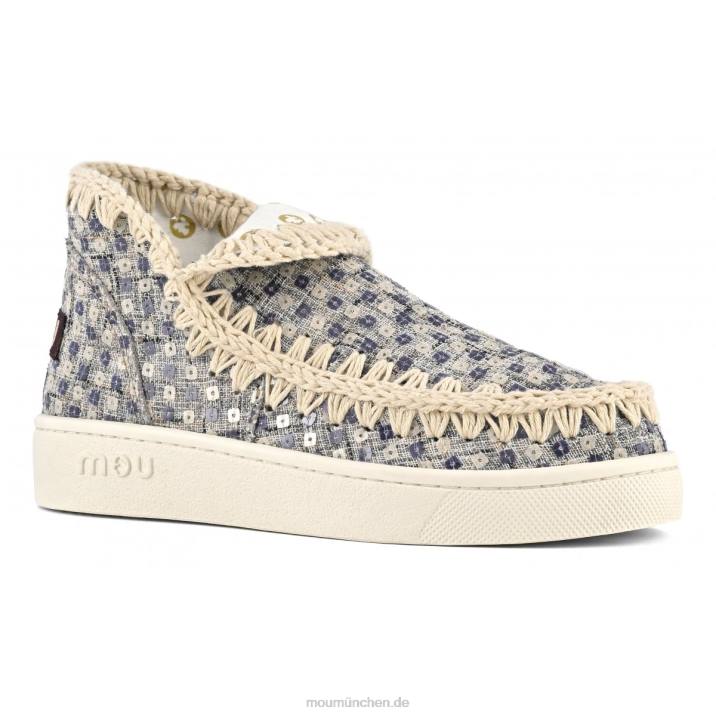 Sommer-Eskimo-Sneaker aus gewebtem Textil Frauen 0V6X5 Marine Mou