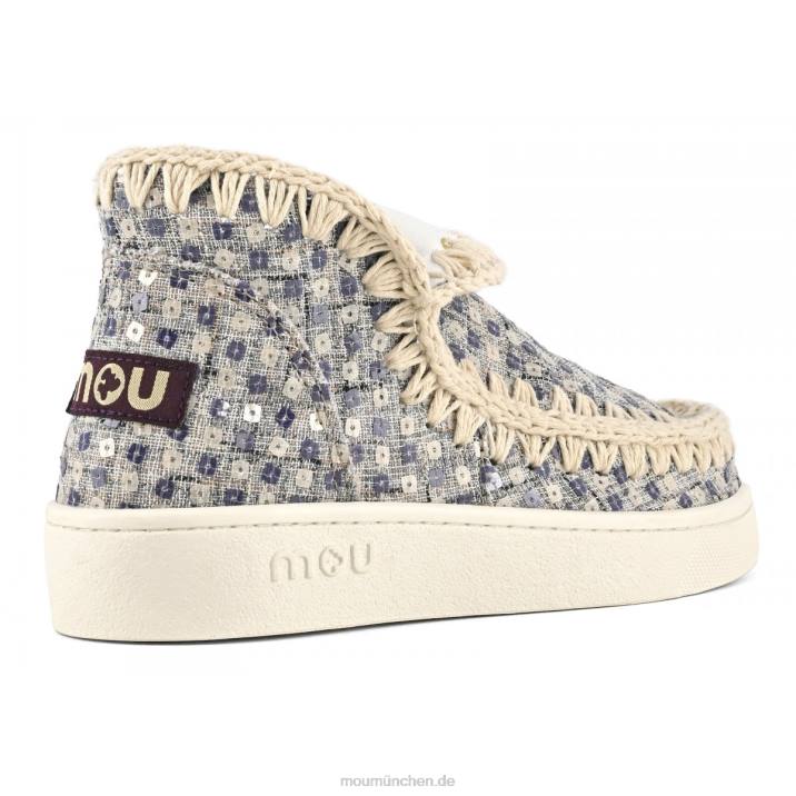 Sommer-Eskimo-Sneaker aus gewebtem Textil Frauen 0V6X5 Marine Mou