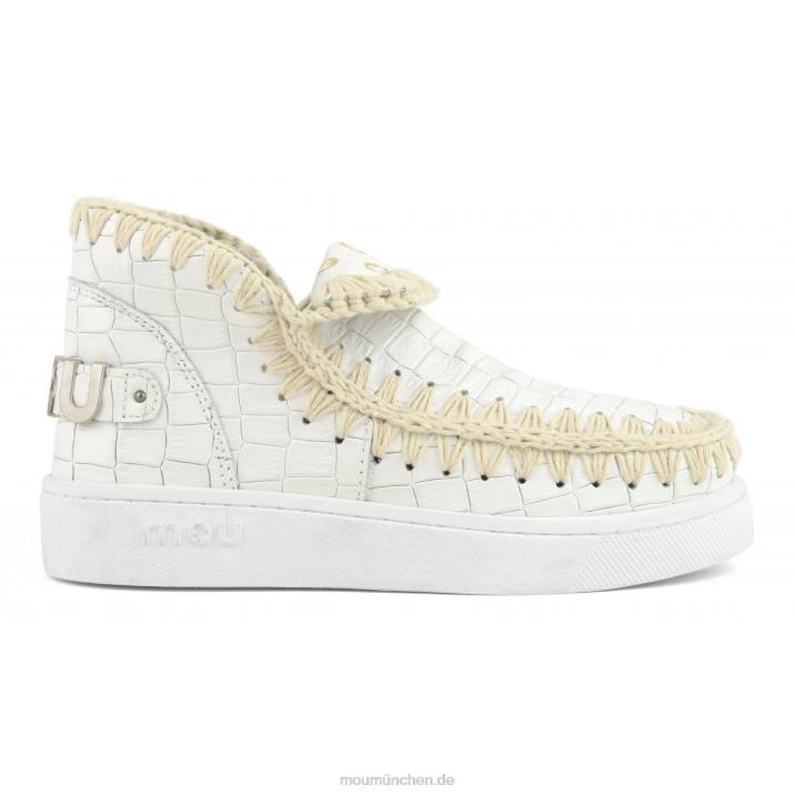 Sommer-Eskimo-Sneaker aus italienischem Leder Frauen 0V6X58 Kokosweiß Mou