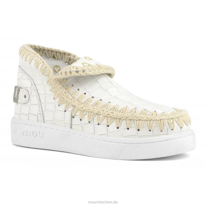 Sommer-Eskimo-Sneaker aus italienischem Leder Frauen 0V6X58 Kokosweiß Mou