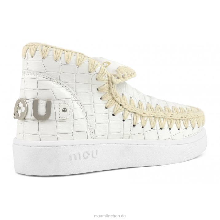 Sommer-Eskimo-Sneaker aus italienischem Leder Frauen 0V6X58 Kokosweiß Mou