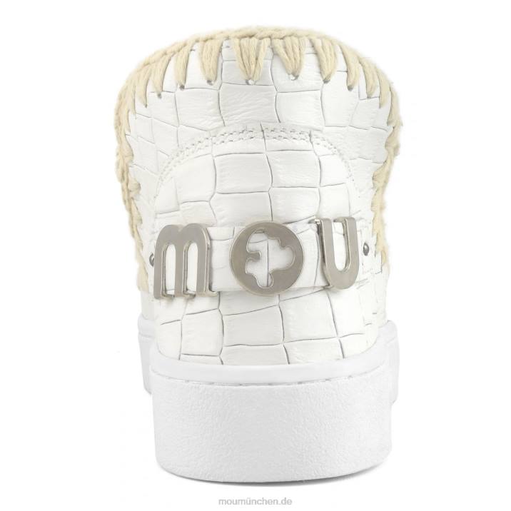 Sommer-Eskimo-Sneaker aus italienischem Leder Frauen 0V6X58 Kokosweiß Mou