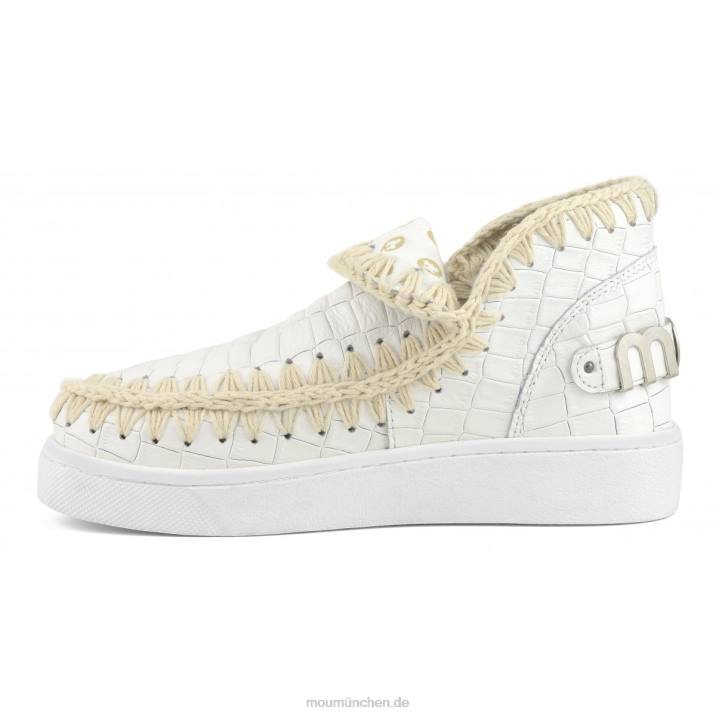Sommer-Eskimo-Sneaker aus italienischem Leder Frauen 0V6X58 Kokosweiß Mou