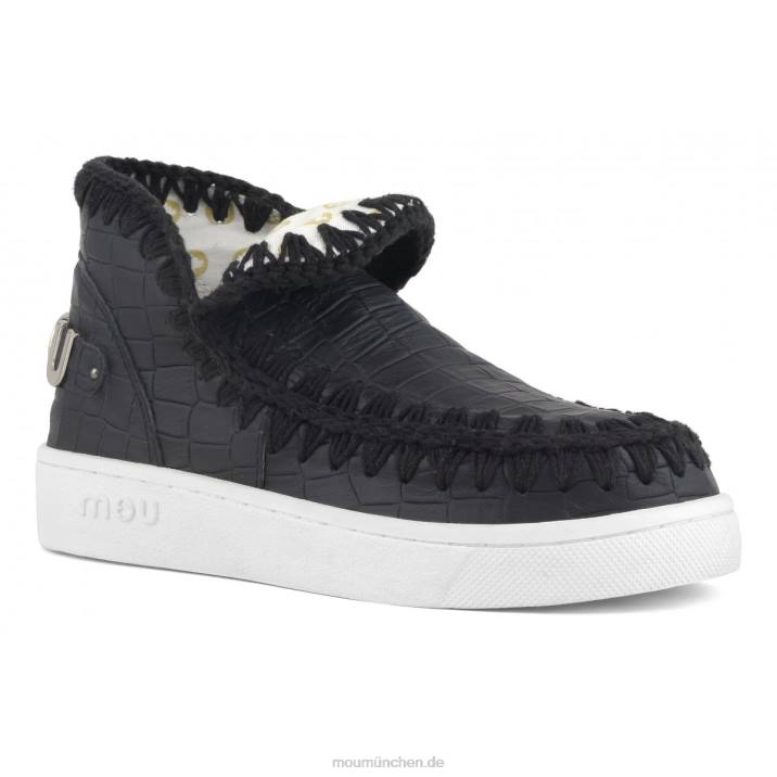 Sommer-Eskimo-Sneaker aus italienischem Leder Frauen 0V6X59 Kokosnussschwarz Mou