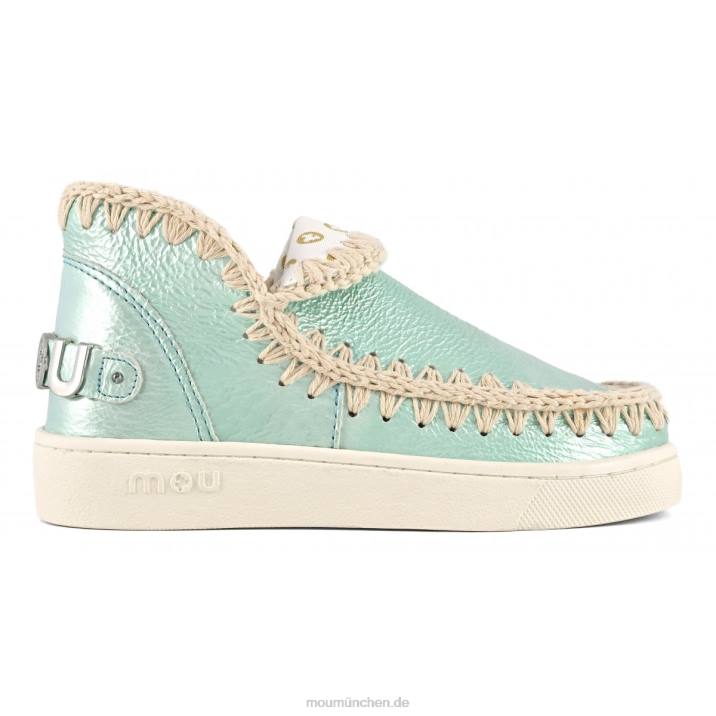 Sommer-Eskimo-Sneaker aus italienischem Leder Frauen 0V6X61 Grün Mou