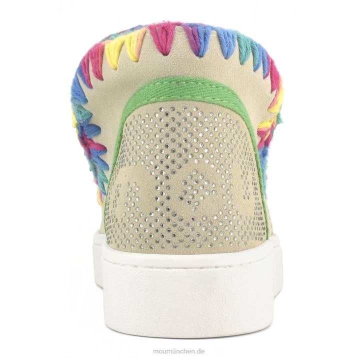 Sommer-Sneaker mit Eskimo-Mix und Farbnähten Frauen 0V6X41 Kreide Mou