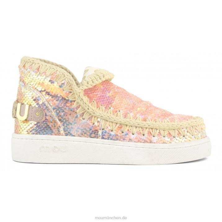 Sommer-Sneaker mit Eskimo-Pailletten Frauen 0V6X46 schillernde Pailletten beige Mou