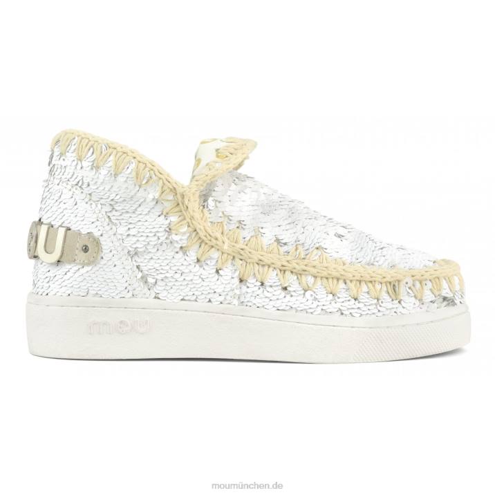 Sommer-Sneaker mit Eskimo-Pailletten Frauen 0V6X48 Pailletten weiß-silber Mou