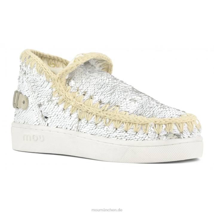 Sommer-Sneaker mit Eskimo-Pailletten Frauen 0V6X48 Pailletten weiß-silber Mou