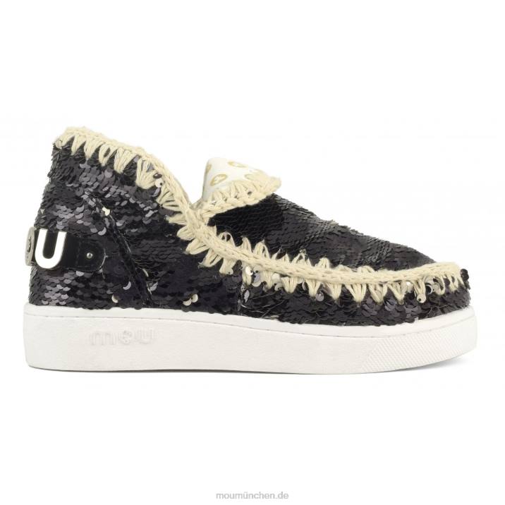 Sommer-Sneaker mit Eskimo-Pailletten Frauen 0V6X49 Pailletten schwarz-mattsilber Mou
