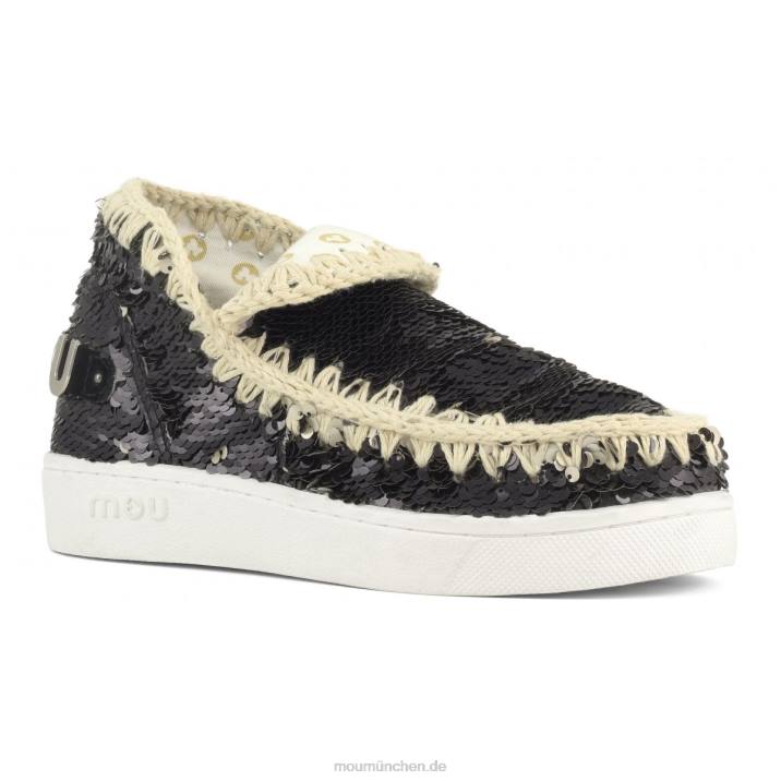 Sommer-Sneaker mit Eskimo-Pailletten Frauen 0V6X49 Pailletten schwarz-mattsilber Mou