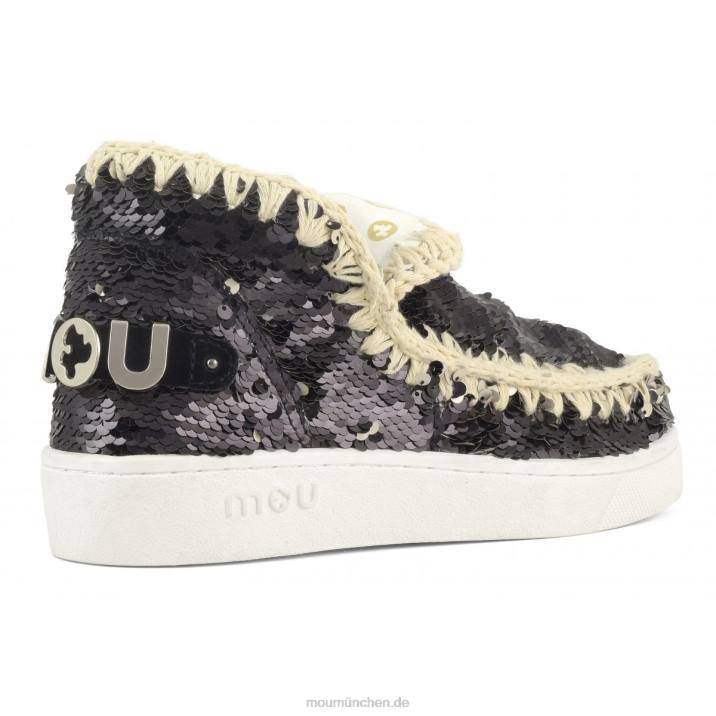 Sommer-Sneaker mit Eskimo-Pailletten Frauen 0V6X49 Pailletten schwarz-mattsilber Mou