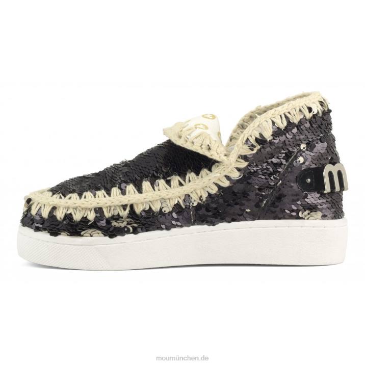 Sommer-Sneaker mit Eskimo-Pailletten Frauen 0V6X49 Pailletten schwarz-mattsilber Mou