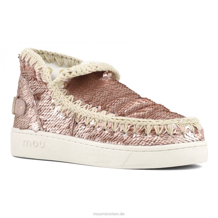 Sommer-Sneaker mit Eskimo-Pailletten Frauen 0V6X51 Pailletten Roségold – Logo Gold Mou