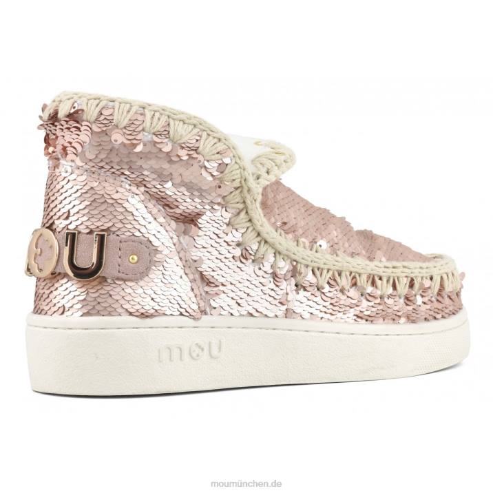 Sommer-Sneaker mit Eskimo-Pailletten Frauen 0V6X51 Pailletten Roségold – Logo Gold Mou