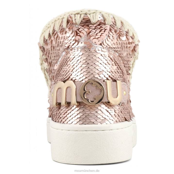 Sommer-Sneaker mit Eskimo-Pailletten Frauen 0V6X51 Pailletten Roségold – Logo Gold Mou