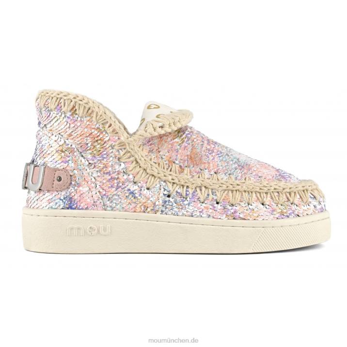 Sommer-Sneaker mit Eskimo-Print und Pailletten Frauen 0V6X44 Nude-Mix Mou