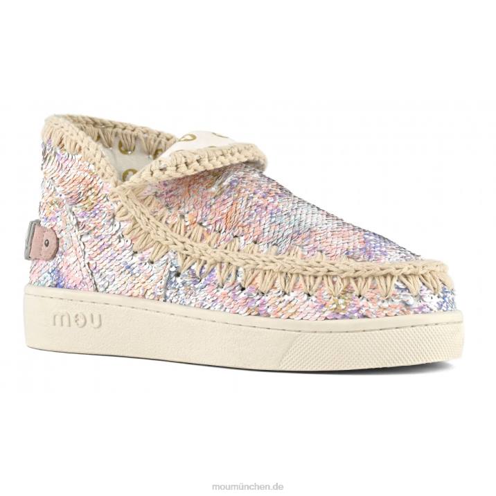 Sommer-Sneaker mit Eskimo-Print und Pailletten Frauen 0V6X44 Nude-Mix Mou