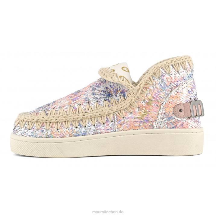Sommer-Sneaker mit Eskimo-Print und Pailletten Frauen 0V6X44 Nude-Mix Mou