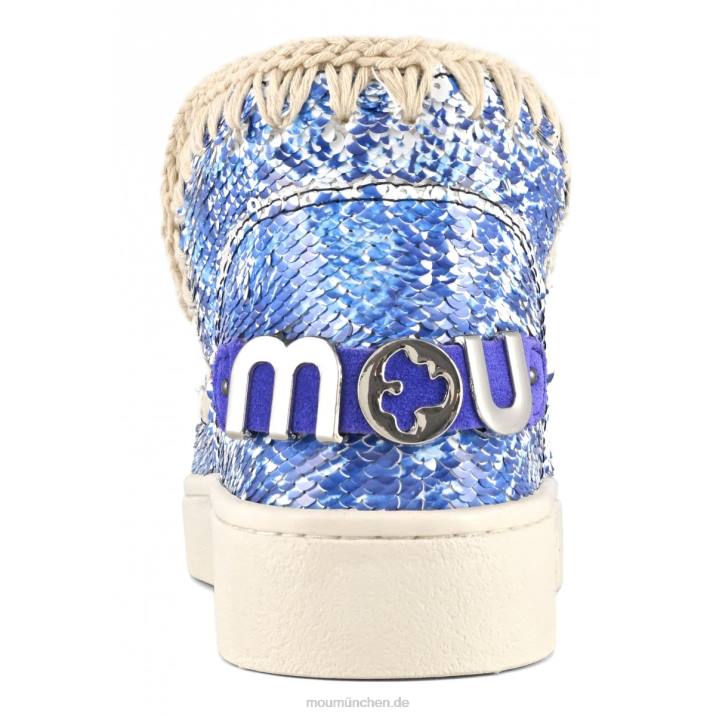 Sommer-Sneaker mit Eskimo-Print und Pailletten Frauen 0V6X45 Azul-Mischung Mou
