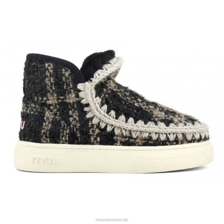 Eskimo-Sneaker Bold 749 Frauen 0V6X753 Tartan-Lurex-Grün Mou