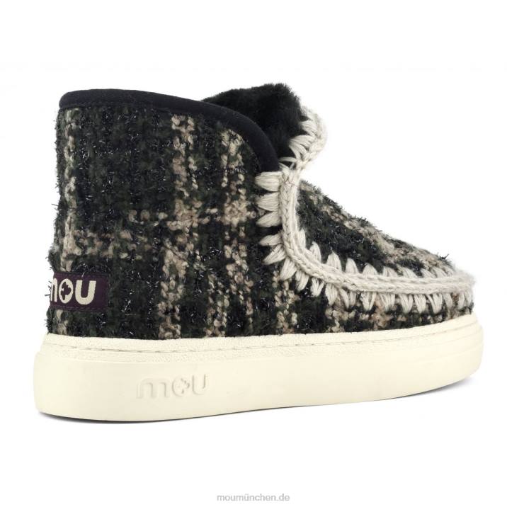 Eskimo-Sneaker Bold 749 Frauen 0V6X753 Tartan-Lurex-Grün Mou